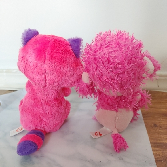 Ty beanie baby| Patsy / Roxie /& Marci pink raccoon & poodle & black teeny Dog - Picture 6 of 10